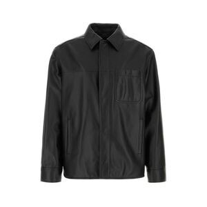 Loewe Men Black Leather Shirt